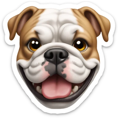 An English bulldog with the teeth shown sticker