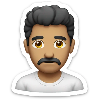 Very sad Hispanic man barbell h sticker