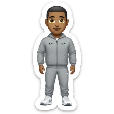 mixed race male in grey nike tracksuit  sticker