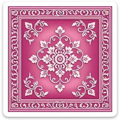 Pink oriental rectangle rug sticker