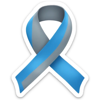 Blue and grey ribbon  sticker
