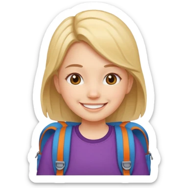 student wearing back pack girl sticker