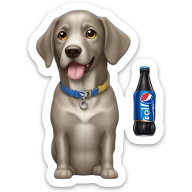 Braque de weimard avec une canette de Pepsi sticker