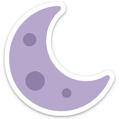 A dull purple moon sticker