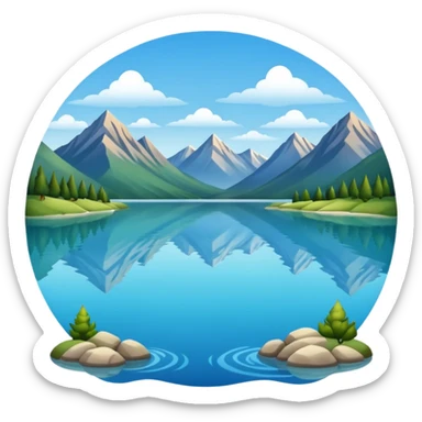 lake landscape sticker
