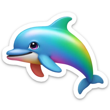 Rainbow dolphin sticker