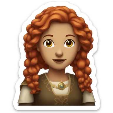Red haired noble woman sticker