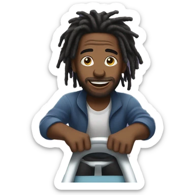black man with dreads on a rollercoaster sticker