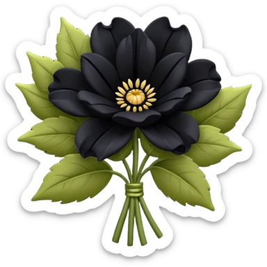 Ramo de flores negras  sticker