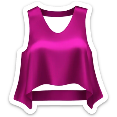 Realistic magenta cut out silk crop top blouse. sticker