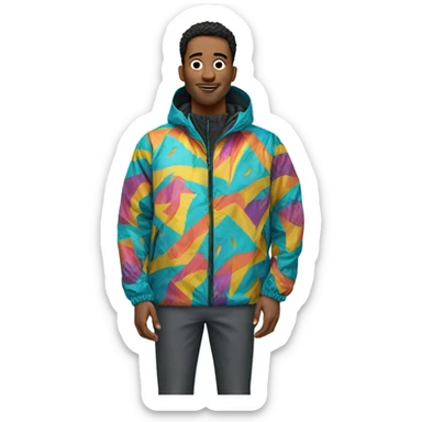 cartoony ai image of a windbreaker sticker