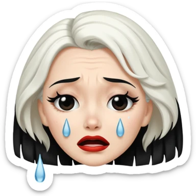 Cruella de vi crying sticker