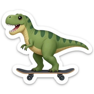 Dinosaur on a skateboard sticker