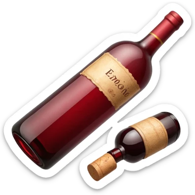 a wine bottle lying on its side rolling on the floor sticker