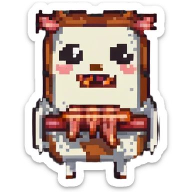 bacon with a sarcastic face sticker