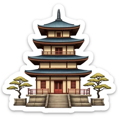 Japanese beautiful pretty old vintage aesthetic temple    sticker