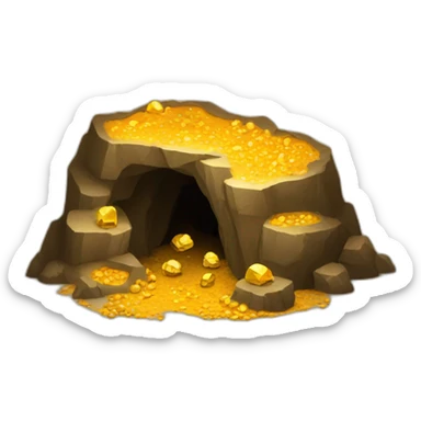 gold mining cave sticker