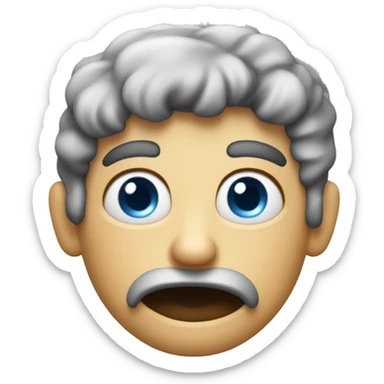 Typ mit glatze und blauen augen und hell braunen bart sticker