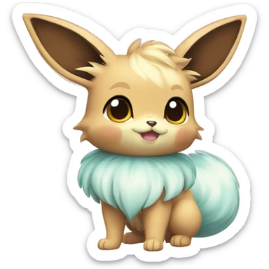 Kawaii Shiny Pastel Eevee Full Body sticker