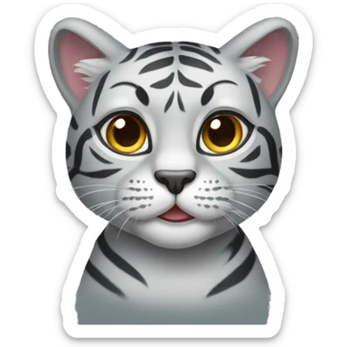 Grey tiger cat sticker