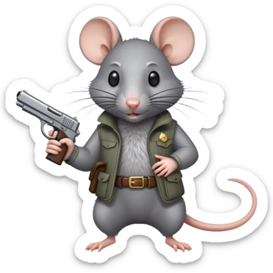 rat with a gun sticker