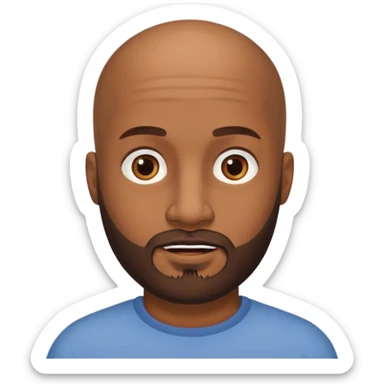 Hombre marrón pelado con barba sticker