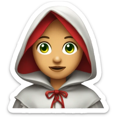 red riding hood green eyes sticker