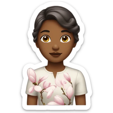 girl with magnolia sticker