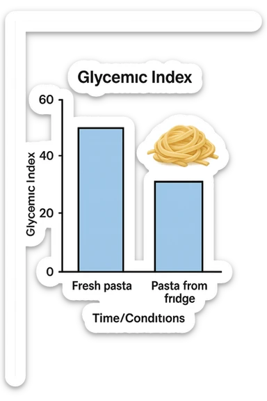 Indice glicemico basso grafico con la pasta che viene da frigo sticker