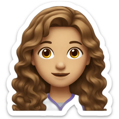 lebanese girl with long wavy brown hair sticker