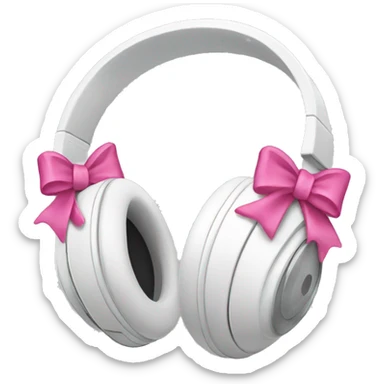 white headphones with 2 pink bows sticker