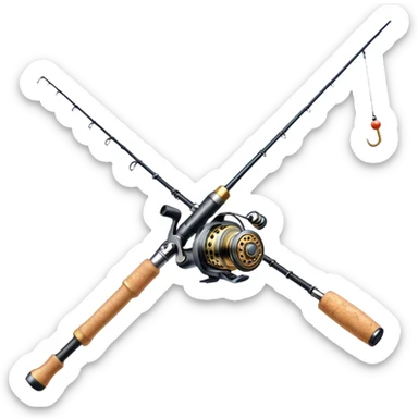 simple fishing rod sticker