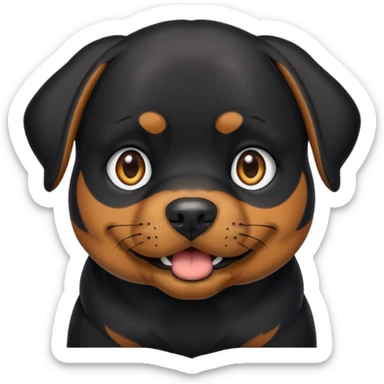 Crie um emoji de um cachorro rottweiler preto sticker
