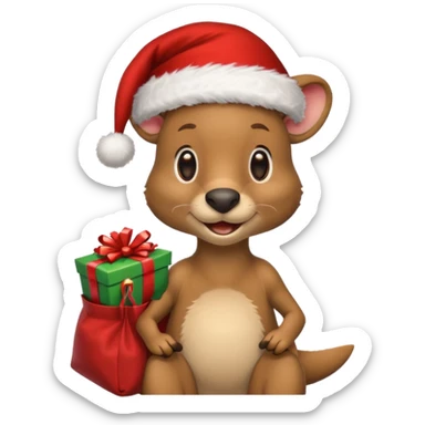 Kangaroo Claus sticker