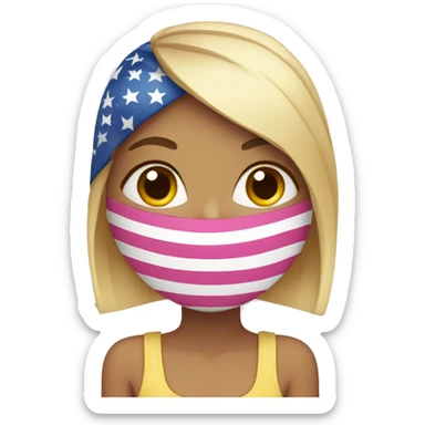 Girly American flag for girls sticker