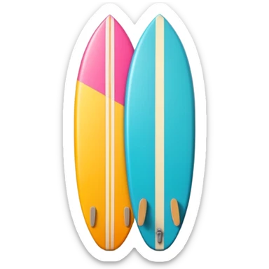 surfboard icon, tropical surfboard, glossy texture, bright colors, cute mobile game icon style, 3D cartoon, soft shadows, clean background, no text, no watermark sticker