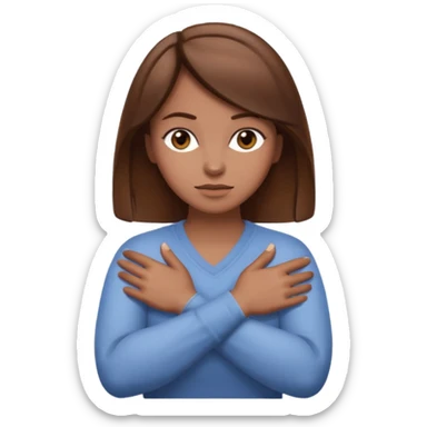 Locked in  emoji Hand gesture woman with arms crossed - locked in sticker