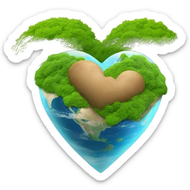 Heart with earth inside for earth day sticker