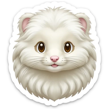 long haired white mink sticker