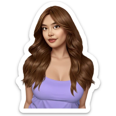 realistic brown haired girl sticker