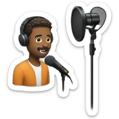 man doing a podcast  sticker