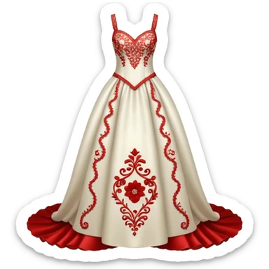Hyper Realistic ornate Wedding dress displays  sticker