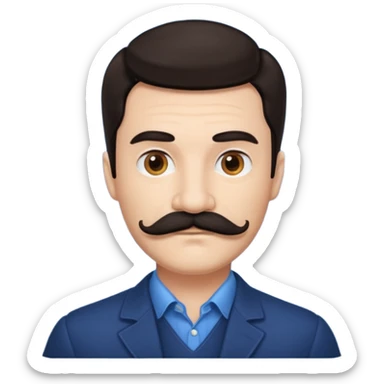 dark hair mustachio father sticker