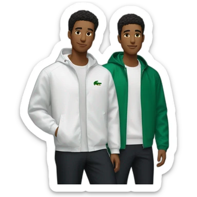 Lacoste latin two friends with black windbreaker sticker