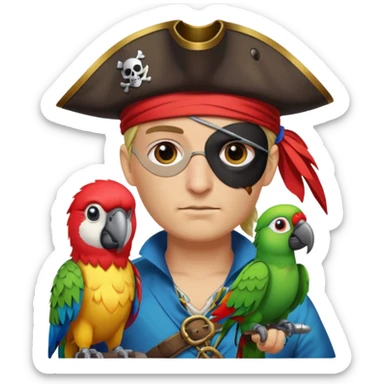💀pirate and parrot sticker