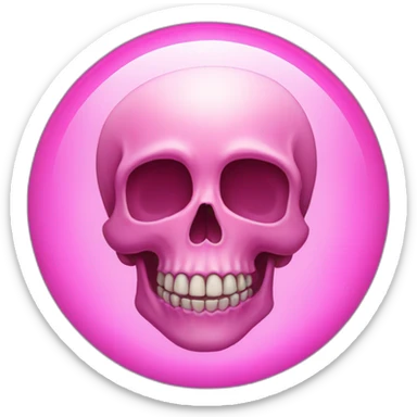 pink skull with a floating halo sticker