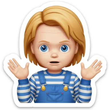 chucky shrugging sticker