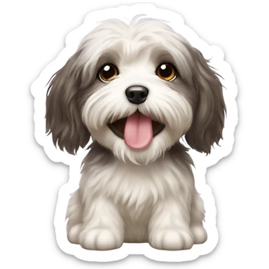 Havanese puppy eating treats  sticker
