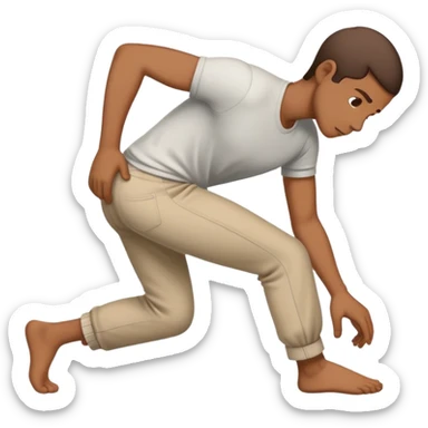 person bending over grabbing their ankles with pants around ankles sticker