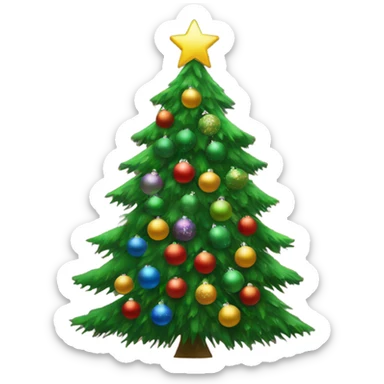 Christmas Tree with a lot of Christmas tree ball sticker